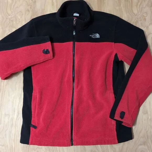 THE North‎ Face Fleece Jacket - Red/Black - Youth L