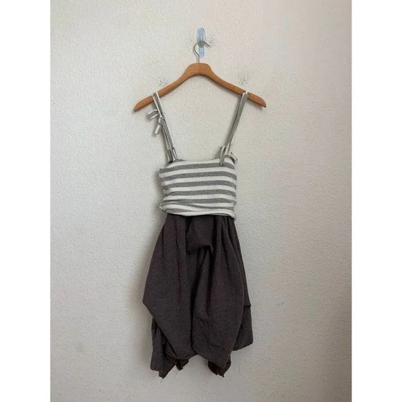 Neve Hawk Gray Striped asymmetrical tank dress Girls Size 12‎