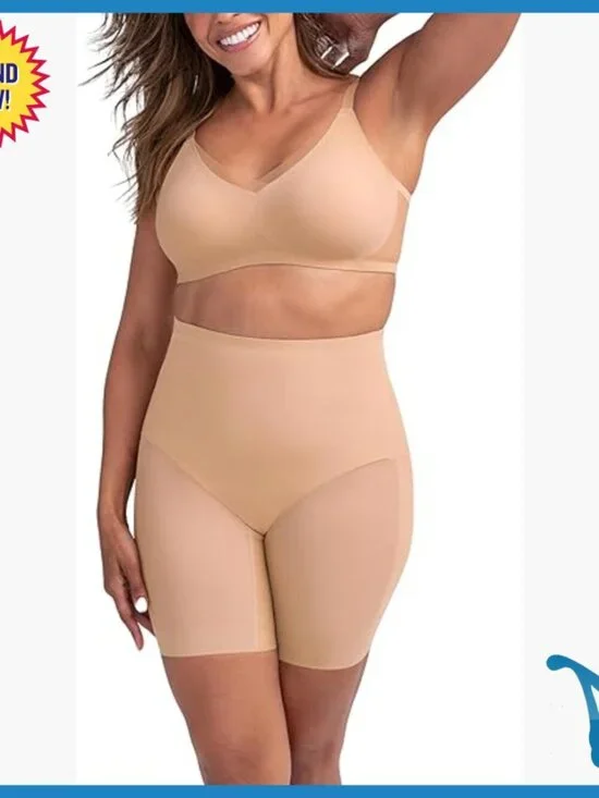 Mid-Waist Shapewear Shorts Tummy Control Body Shaper X-Large Cotton Nylon