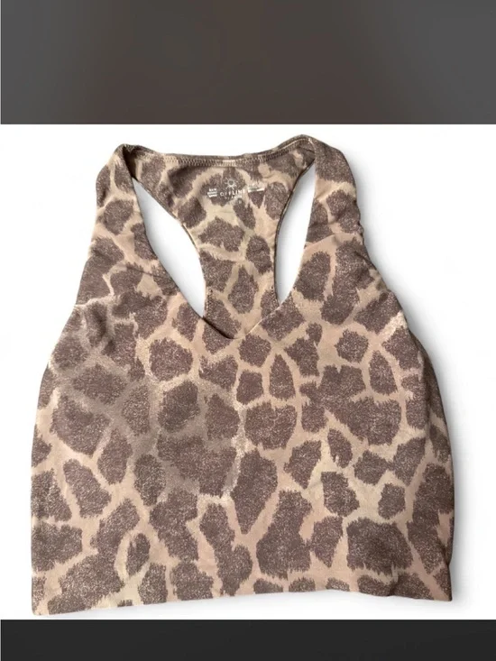 Offline by Aerie Women's Leopard Print Racerback Bralette - Brown/Beige