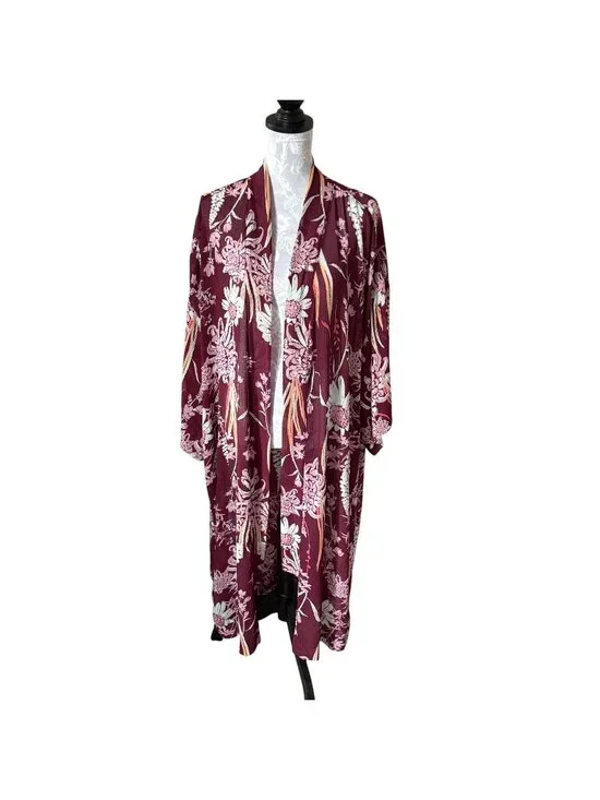 Free People Intimate Floral Burgundy Flowy Boho Lightweight Small