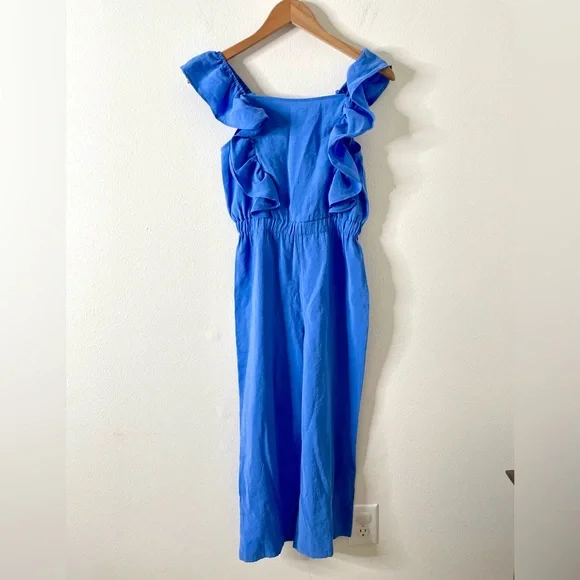 MNG by Mango Blue‎ Ruffle Jumpsuit 11-12