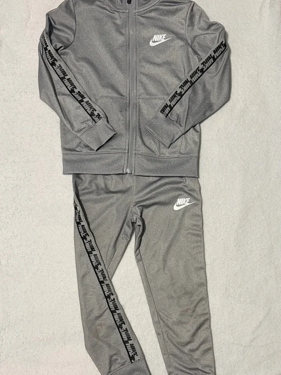 Nike Gray Kids' Track Joggers with Branded Tape