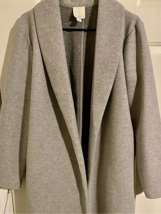 Joie Light Grey Open-Front Trench Coat