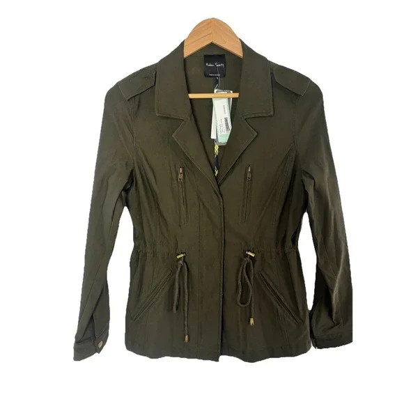 Eden Society Stitch Fix Womens Cargo Jacket Small Cinched Military‎ Green NEW