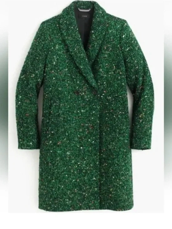 Jcrew Green Tweed Daphne Coat 00