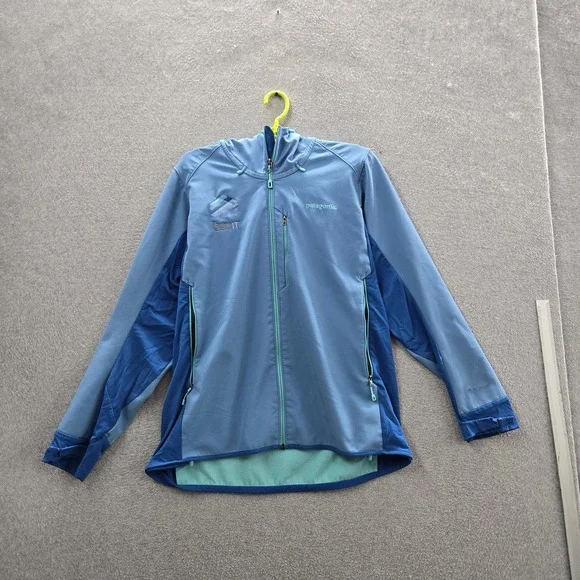 Patagonia Women‎ Jacket L Blue Adze Hybrid Softshell Polartec