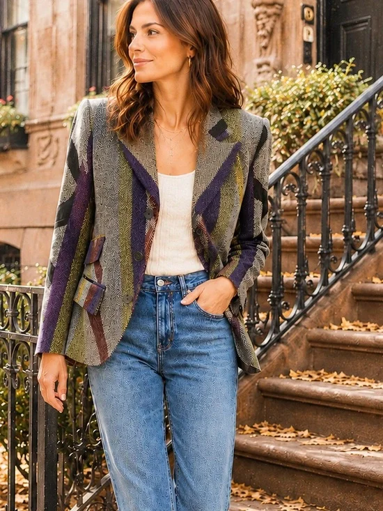 VINTAGE Emilio Pucci  Abstract Italian Wool Blazer