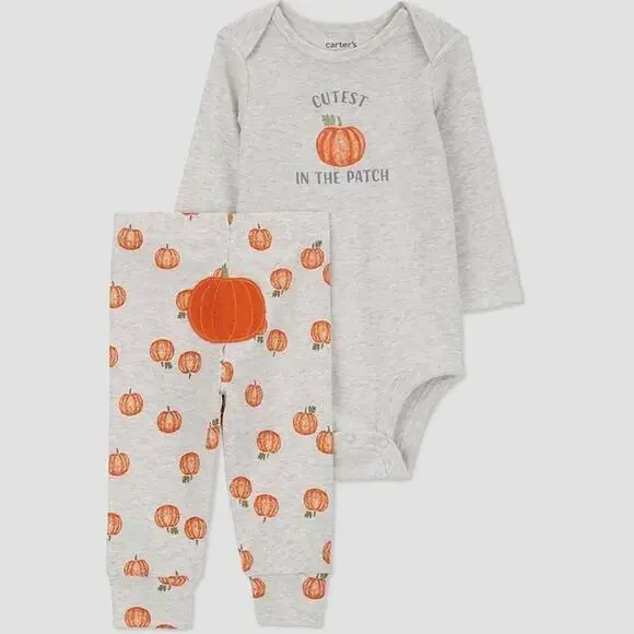 Carter’s Just One You Baby Cutest in the Patch Pumpkin 2 Piece Set 9M NWT