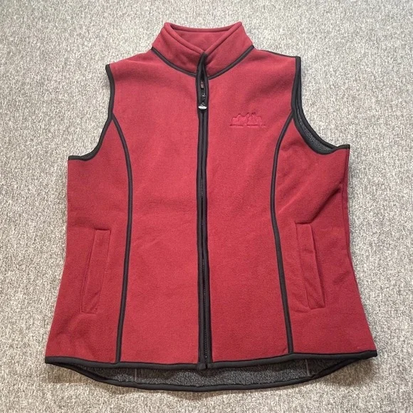 Outback Trading Co. Red Fleece‎ Vest Women's L Windproof Warm Breathable Horses
