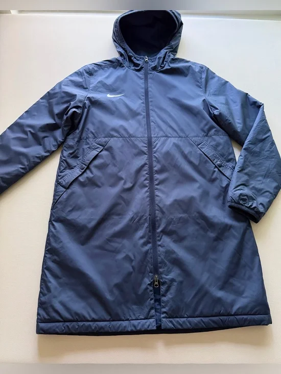 Nike Navy Hooded Long Puffer Jacket