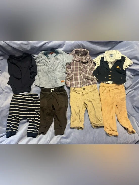 Baby boy 6 months 8 piece clothing bundle shirts pants
