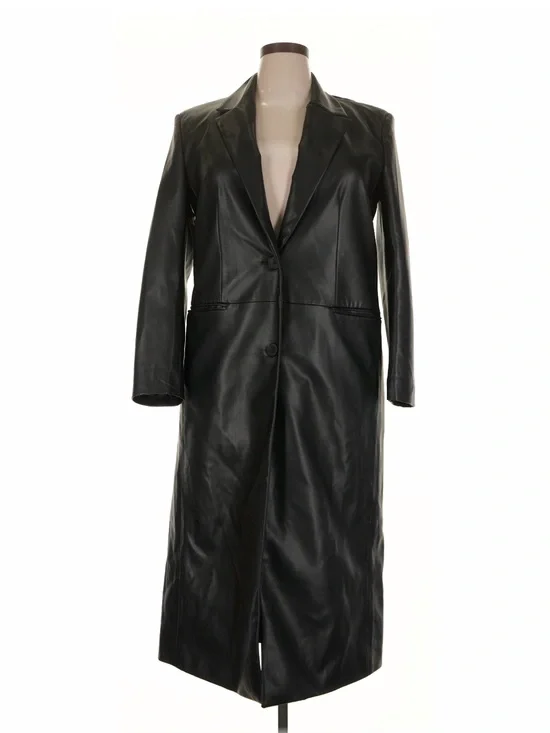 Zara Black Long Leather Coat