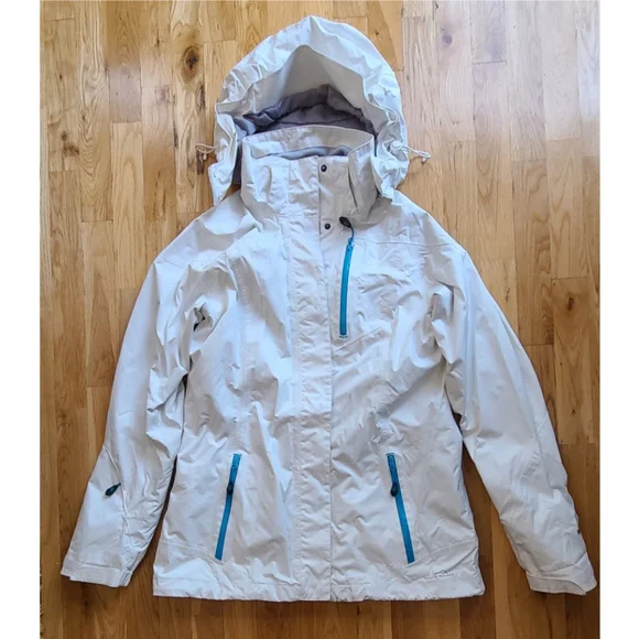 Eddie Bauer Women's WeatherEdge Waterproof Hooded Rain Jacket White Parka