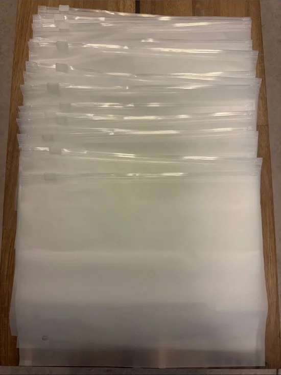 (30) Frosted Reusable Zip Seal swimsuit Storage Bags