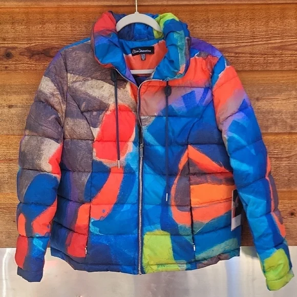Clare Desjardins Colorful Puffer Jacket xl NWT