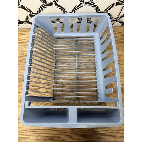 Vintage Rubbermaid Plastic Dish Drip Drying Rack Blue 14.5