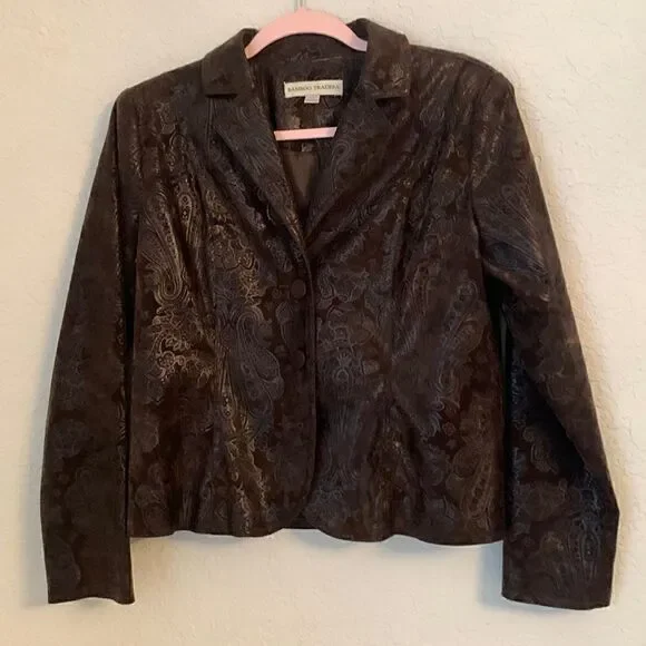 BAMBOO TRADERS Brown Blazer Jacket Size PM