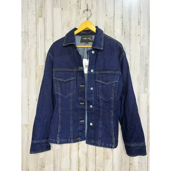 NWT Grey Lab Women's Denim‎ Jacket Blue Size Small Button-Up Casual