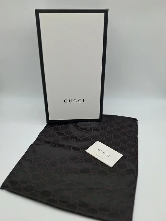 Gucci White & Black Box with Brown Monogram Dust Bag