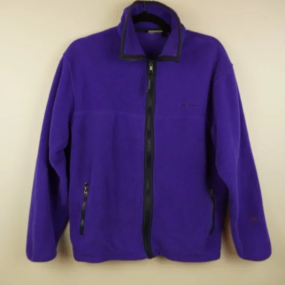 LL Bean Purple‎ Full Zip Fleece Jacket Size Medium