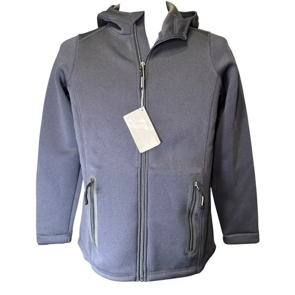 North End Ladies Softshell Hooded Jacket Navy Full Zip NE707W NWT Medium