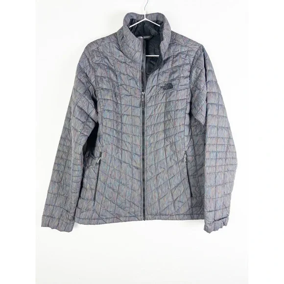 The North Face ThermoBall Puffer Jacket Womens M Multicolor Striped Gorpcore Out
