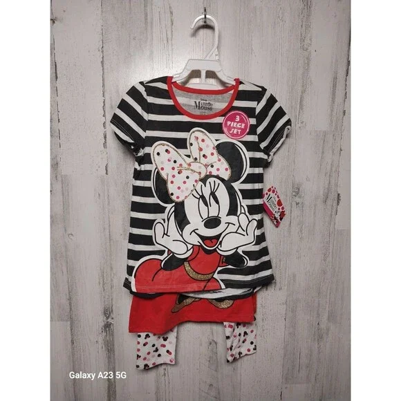 Disney Minnie Mouse 3 Piece Set Size 6X NWT