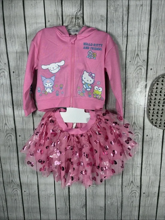 Hello Kitty Pink Hooded Jacket with Pink Tutu Set Size 3T