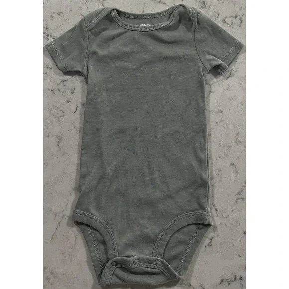 Carter's Baby Boy Bodysuit Sage Green Short Sleeve Cotton One Piece 18 Months