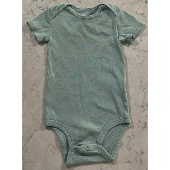 Carter's Baby Boy Bodysuit 18 Months Sage Green Cotton Short Sleeve IR839910