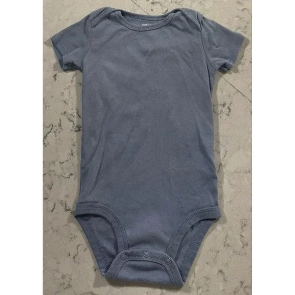 Carters Baby Boy Bodysuit One Piece 18 Months Slate Blue Short Sleeve Cotton