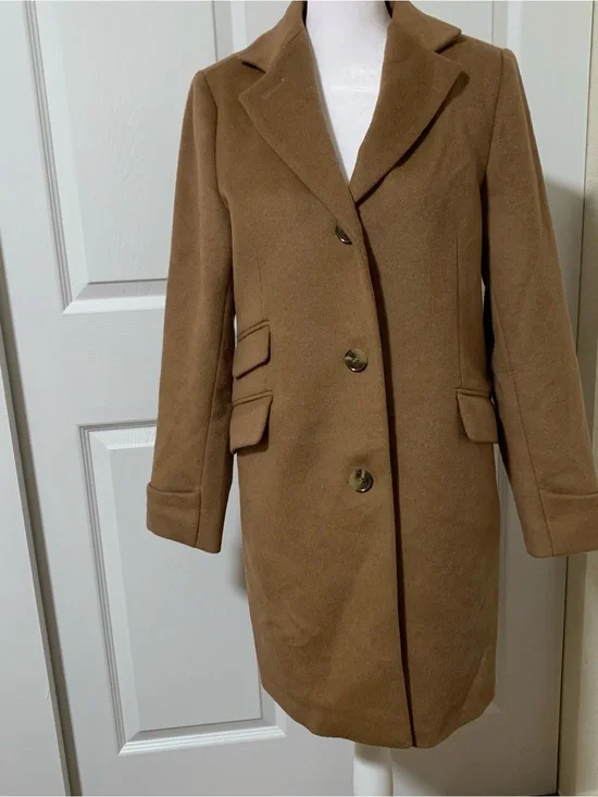 NWOT Ralph Lauren Women's Camel Wool-Blend Coat - Brown