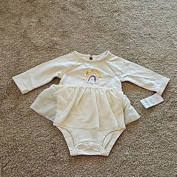 Baby Girls Birthday Babe Long Sleeve Tutu Dress 12M