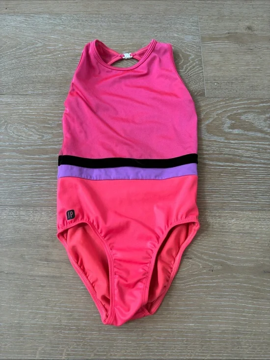 Sylvia P Size 12 Kids Pink & Purple Colorblock Leotard
