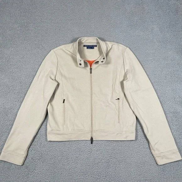 Vintage Polo Ralph Lauren Sport Jacket Womens L Beige‎ Cropped Fit USA Made 90s