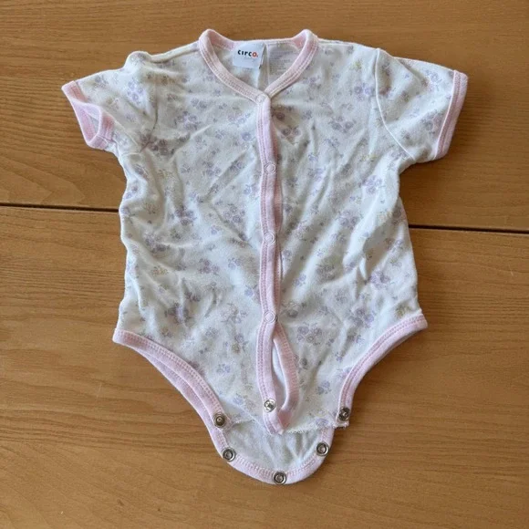 VTG Circo Floral Snap Up Bodysuit Baby Girl 3-6 Months Cottagecore Ditzy Floral‎