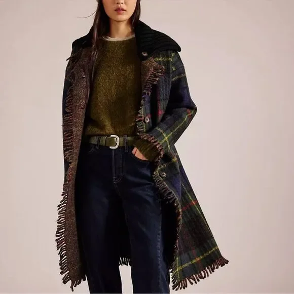 NWT Free People We The Free Merri Tartan Duster- 96% Wool