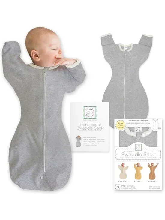 Transitional Swaddle Sack for Newborns - Arms Up, Half-Length Sleeves & Mitten