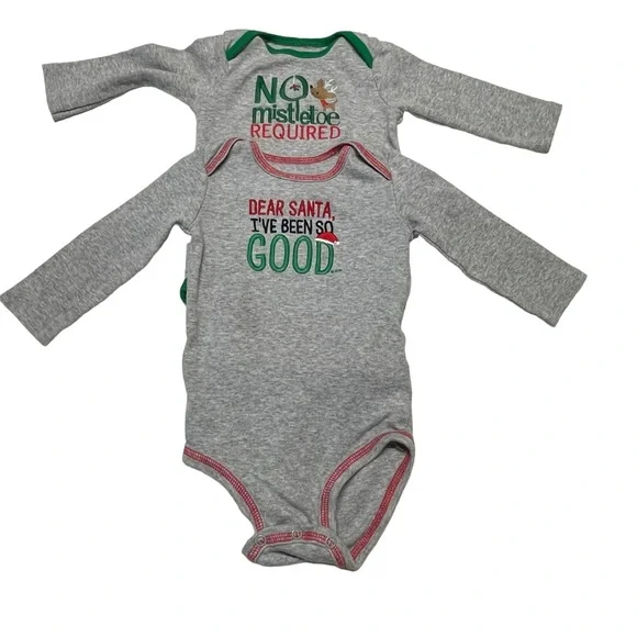 Just One You By Carters Christmas Set of 2 Onesies - 9 M
