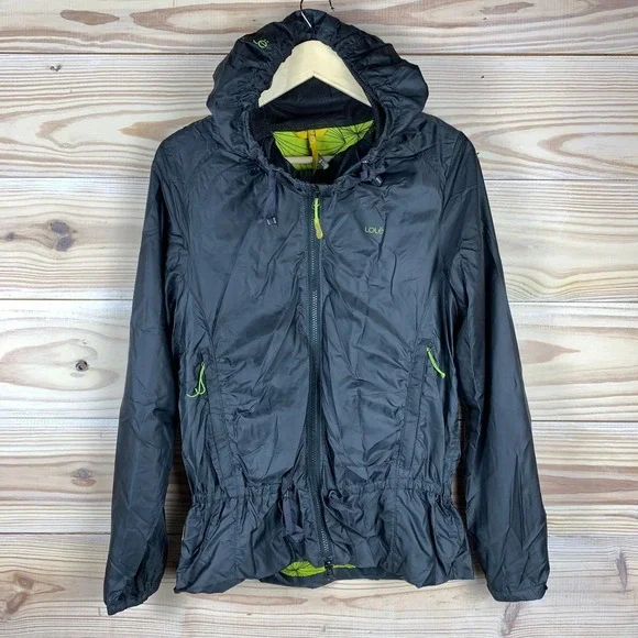 Lole Jacket Womens Medium Mid Season Hooded Peplum Cinch Gym Training Running‎