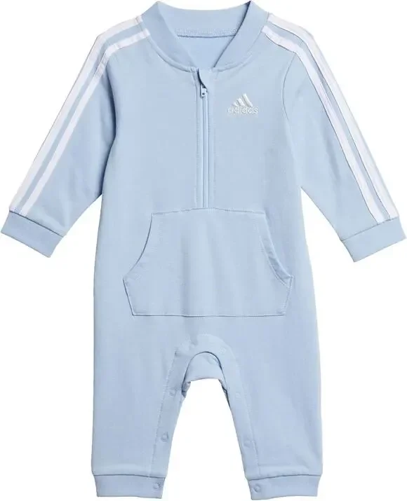 Adidas Baby Boys Light Blue Zip-Up One Piece Outfit Size 9 Months