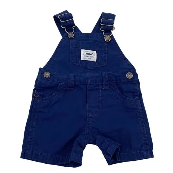 Carter's navy blue 100% cotton shorteralls overalls unisex 3 monts