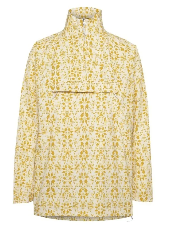 New! Kari Traa Ruth Anorak- Floral Yellow Pullover size XS