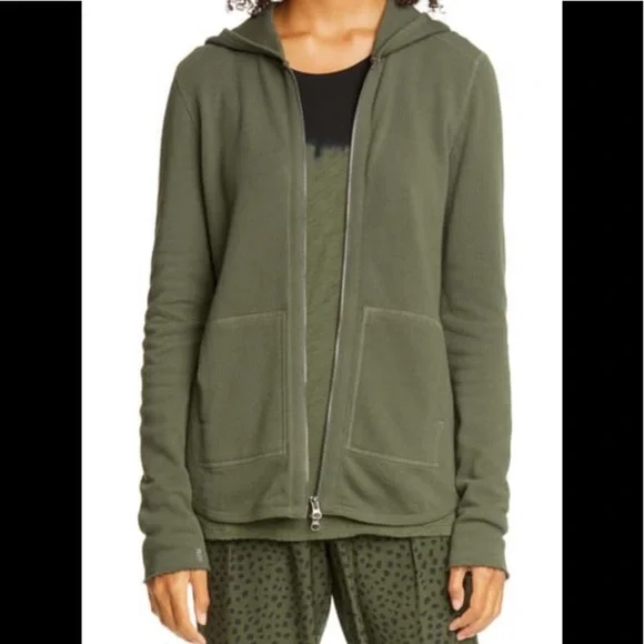 ATM Anthony Thomas Melillo French Terry Zip Hoodie Olive‎ Green Small