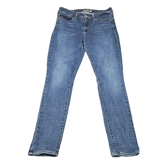 Levis 711 Skinny Jeans 30‎ Dark Wash Stretch Denim Minimalist Casual Everyday