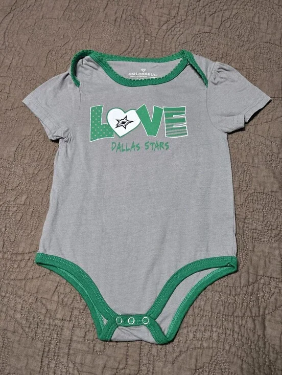 NLH Dallas Stars creeper onesie, baby girl 6m - 12m