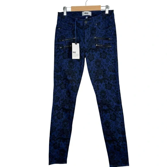 Paige Mid Rise Printed Skinny Jeans  Size 26 New