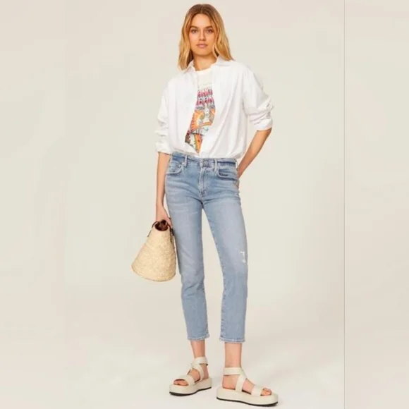 ❤️ CITIZENS OF HUMANITY ELLA SLIM CROP JEANS, MID-RISE, 18 (34)