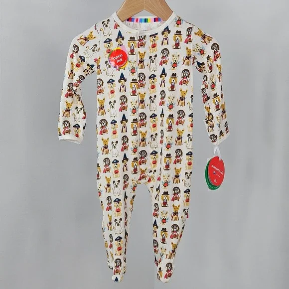 Magnetic Me Tricks or Treats Halloween Modal One Piece Footie 3-6M Dogs NEW